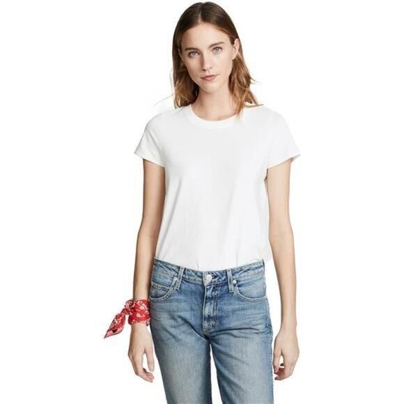 Womens Striped Cotton Short Sleeve Crewneck Tee Slim Fit Casual T Shirt - Picture 1 of 7